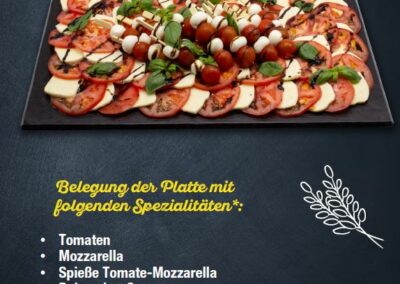 Tomate Mozarella Platte für 10 Personenrsonen